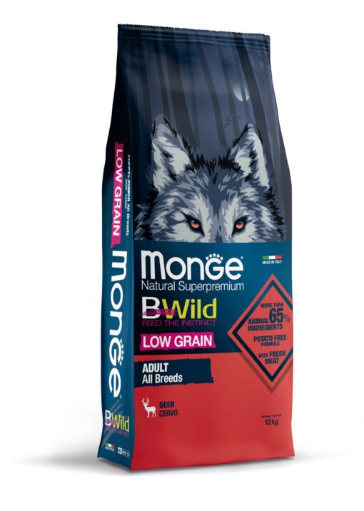 Monge Dog BWild Low Grain Adult Hirsch